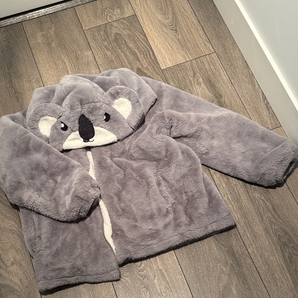 Gray Koala Plush Hoodie